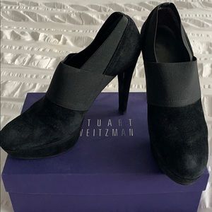 Stuart Weitzman Black Suede Booties, size 9